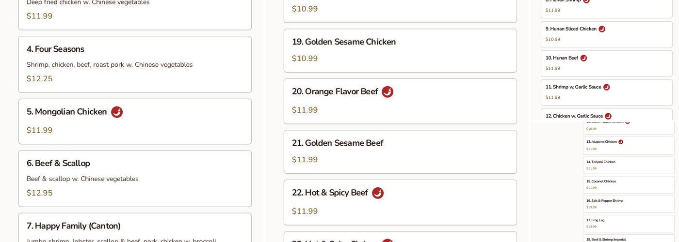 Asian Star Buffet & Hibachi Grill Menu