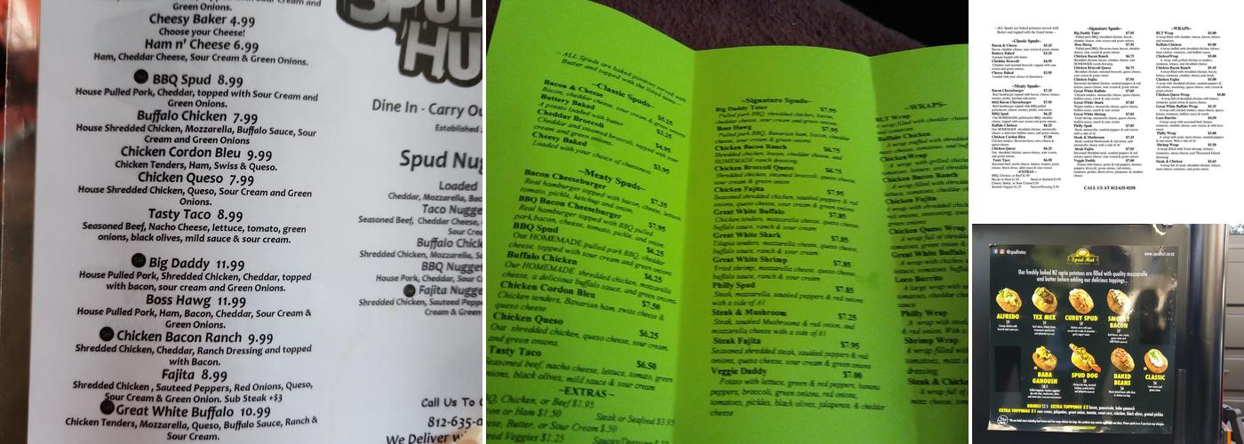 Spud Hut Menu