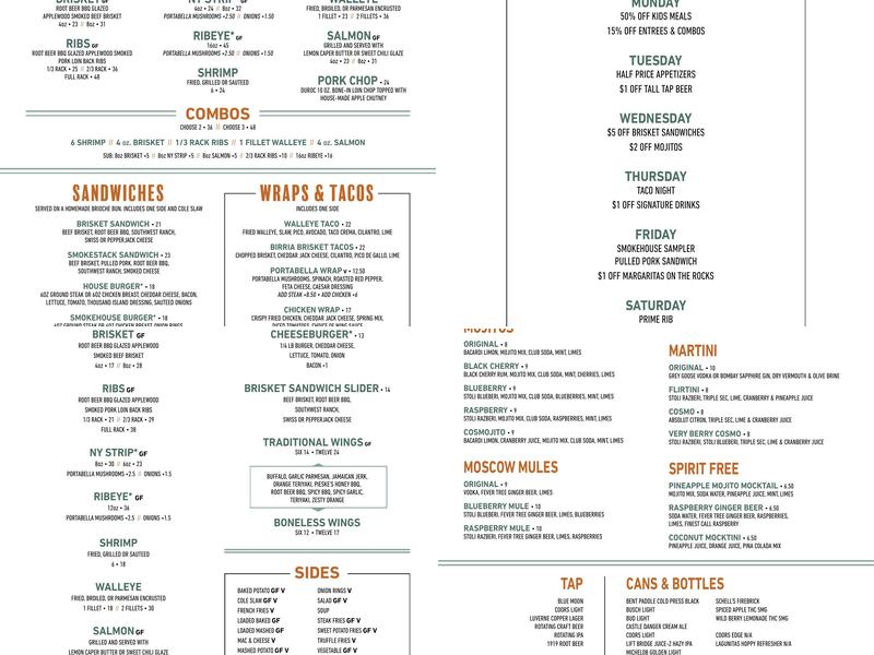 The Hideaway Menu