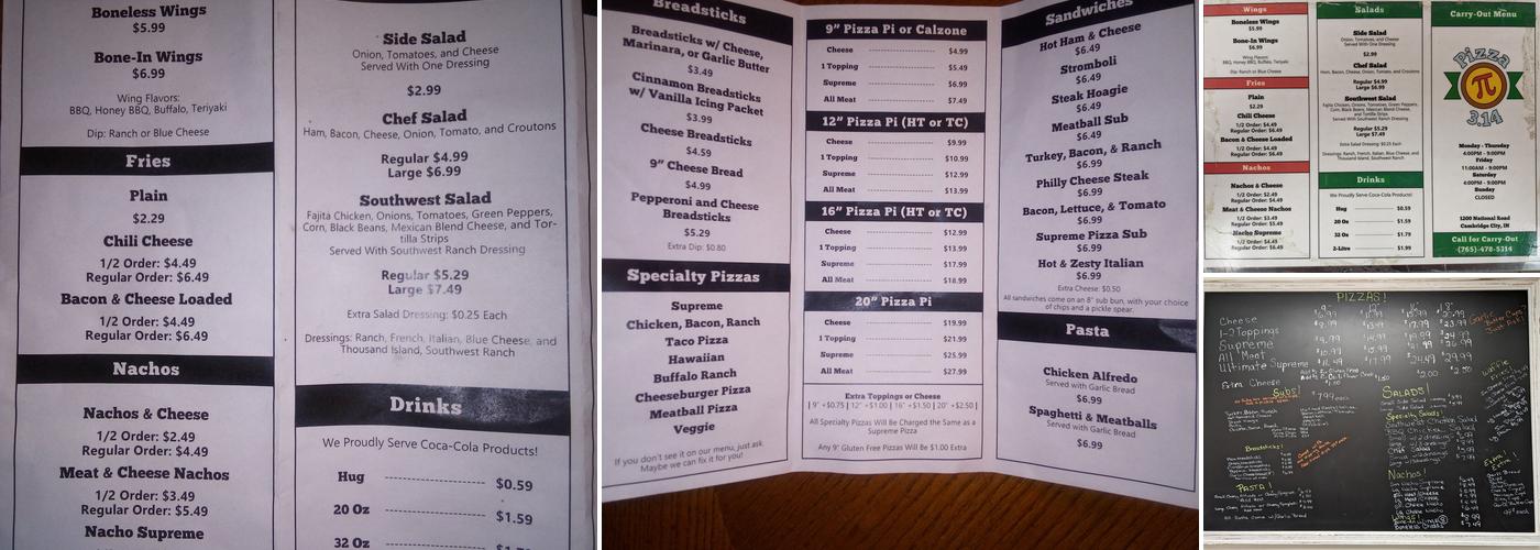 Pizza 3.14 Menu