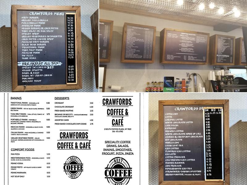 Crawfords Coffee Cafe Great Neck Menu