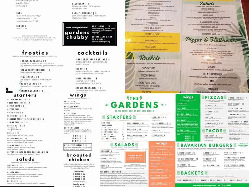 The Gardens Menu