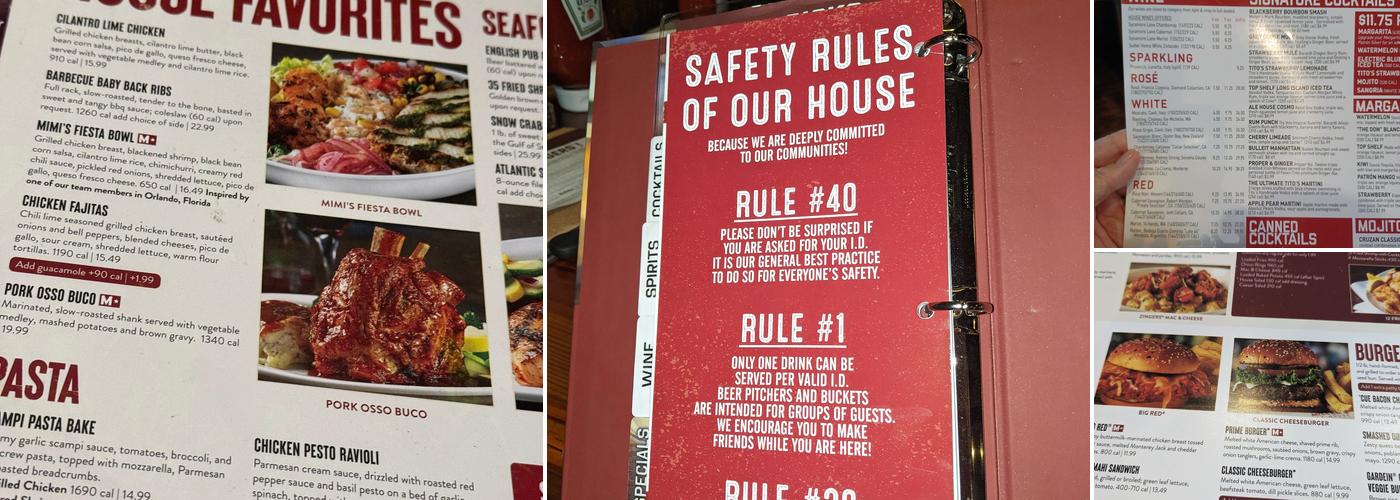 Miller's Ale House Menu