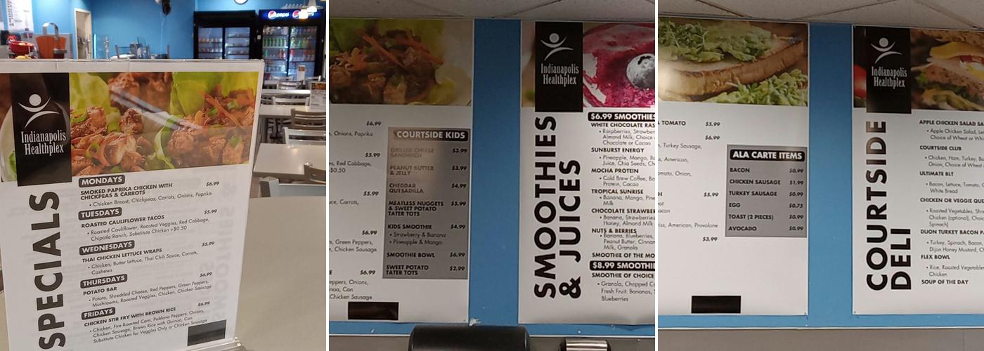 Courtside Cafe Menu