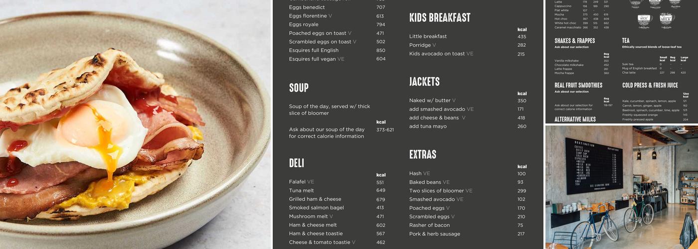 Esquires Coffee Menu
