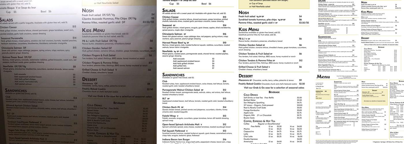 IMA Cafe Menu