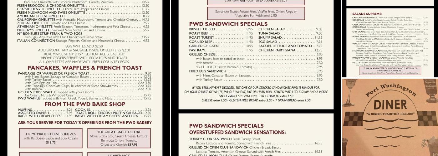 Port Washington Diner Menu