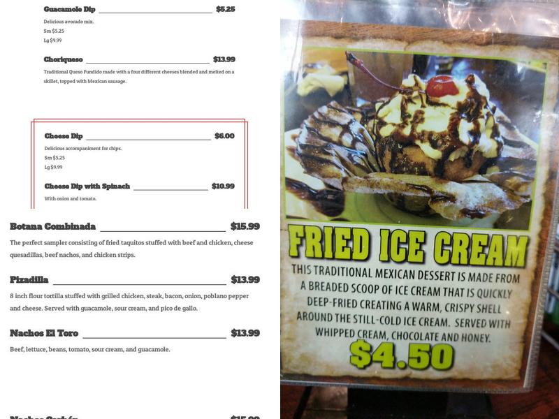 El Toro Bravo of Zionsville Menu