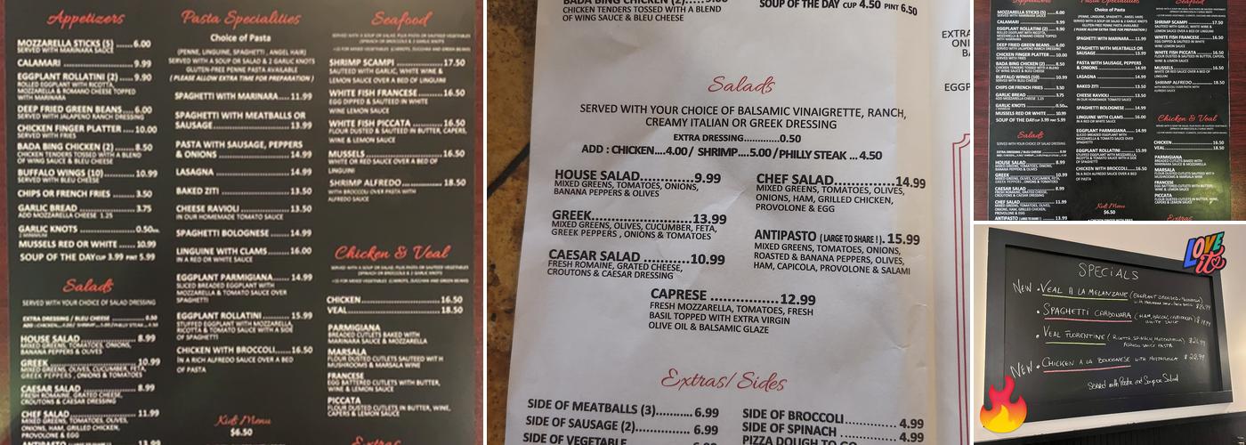 Pino's Pizzeria & Italian Kitchen Menu