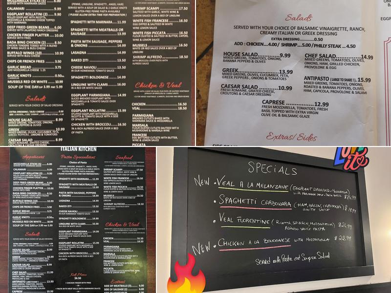 Pino's Pizzeria & Italian Kitchen Menu