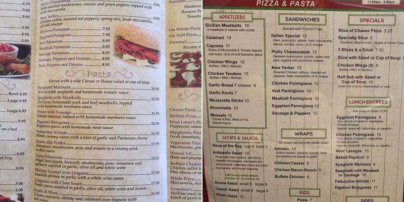 Dolce Rita's Menu