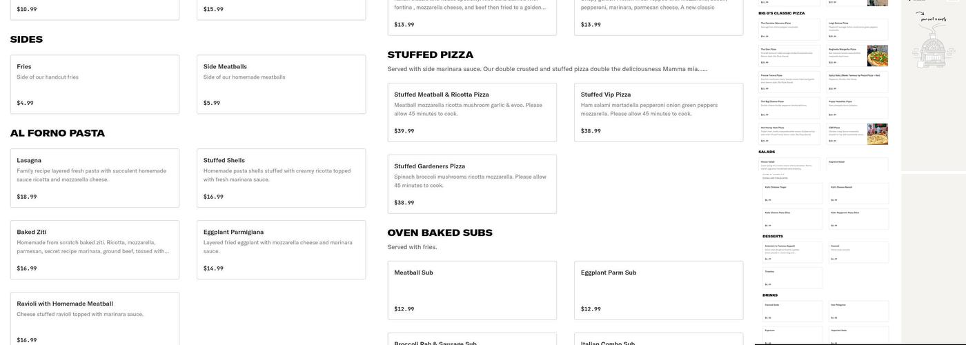 Luigi's Pizza É Pasta Menu