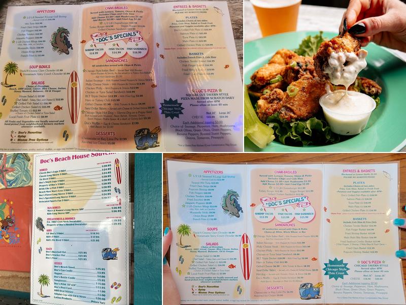 Doc's Beach House Menu