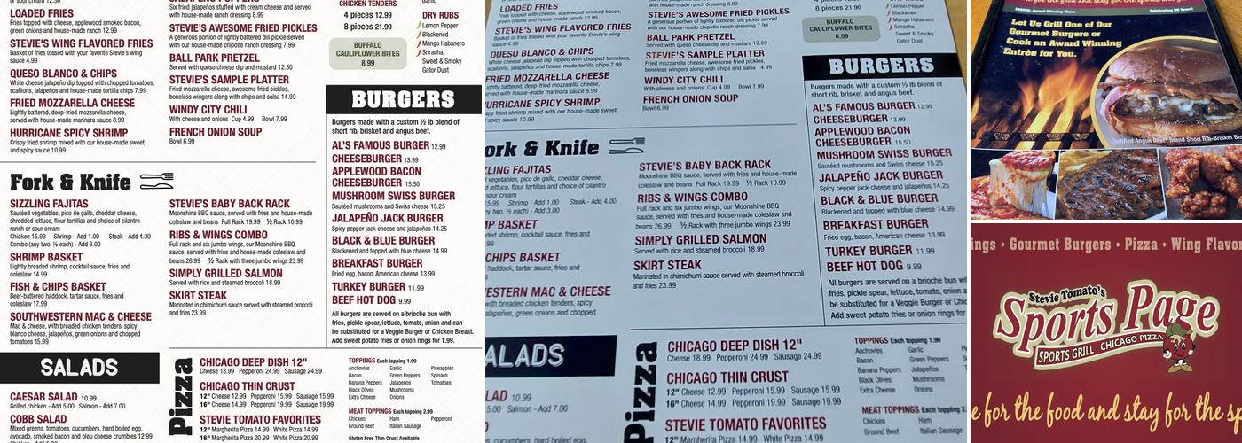 Stevie Tomato's Menu