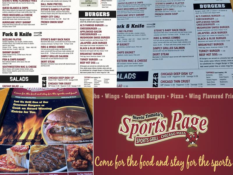 Stevie Tomato's Menu