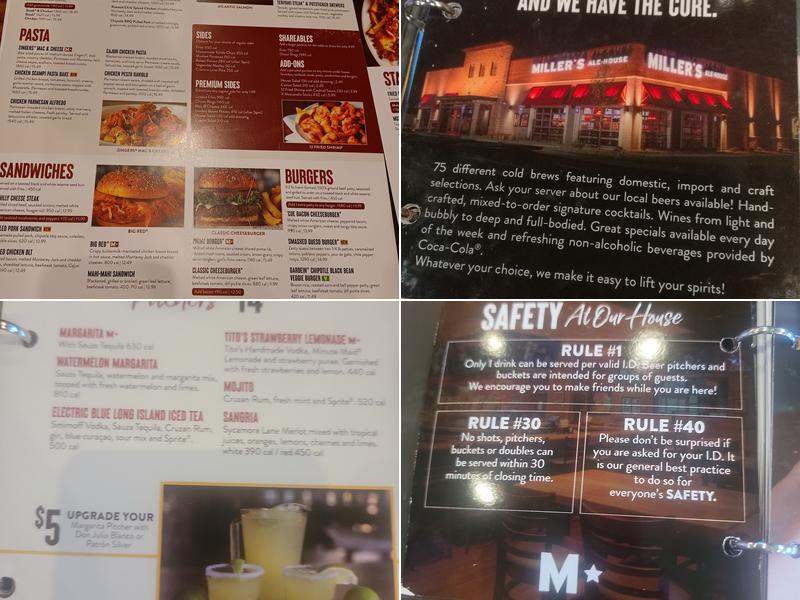 Miller's Ale House Menu