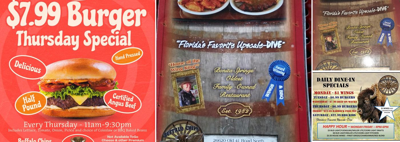 Buffalo Chips Restaurant Menu