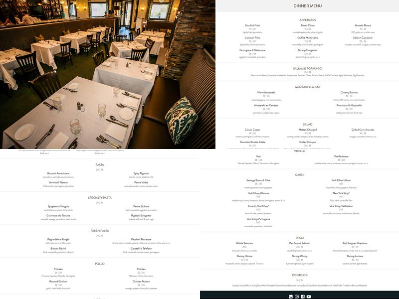 Matteo's of Roslyn Menu