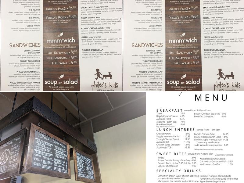 Phileo's Coffee and Eatery Menu