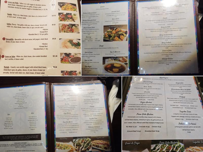 Lapa's Costa Rican Bistro Menu