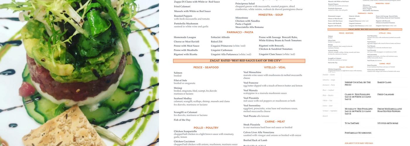 Trattoria DiMeo Menu