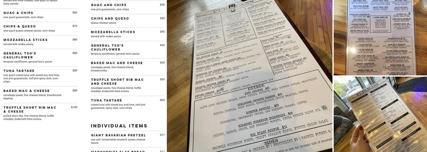 Publicans Menu