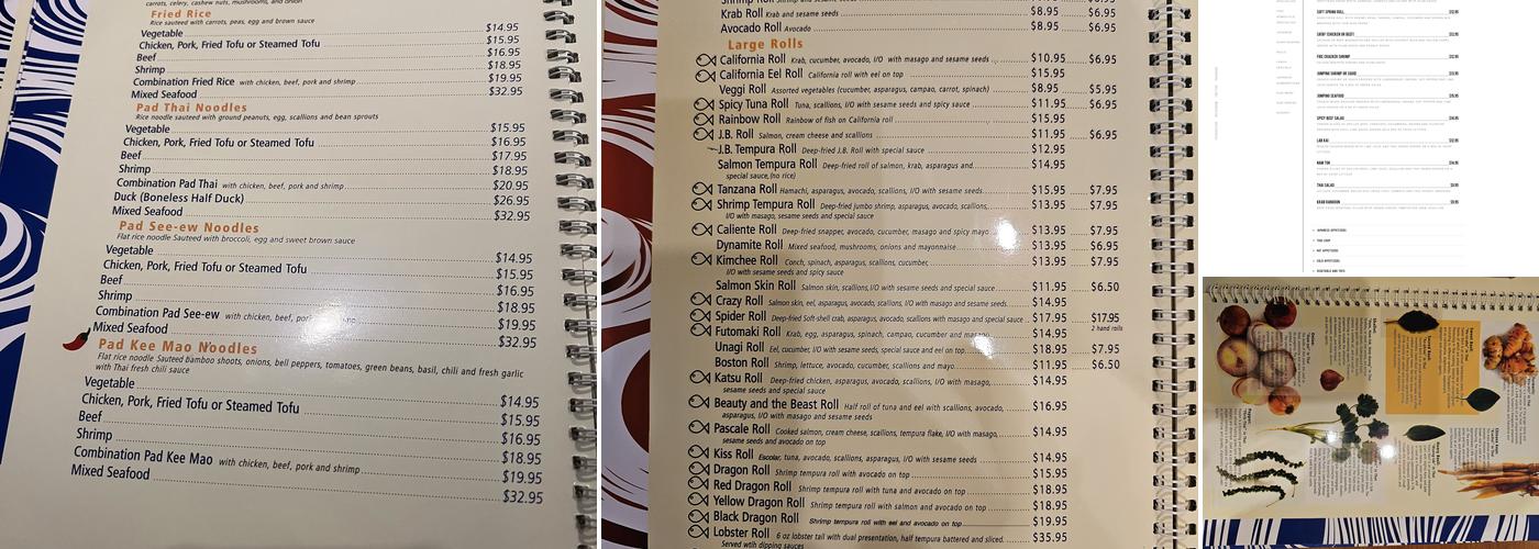 Sushi Thai Too Menu