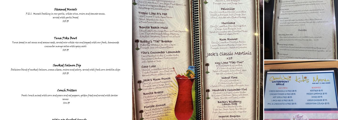 Coconut Jack's Waterfront Grille Menu