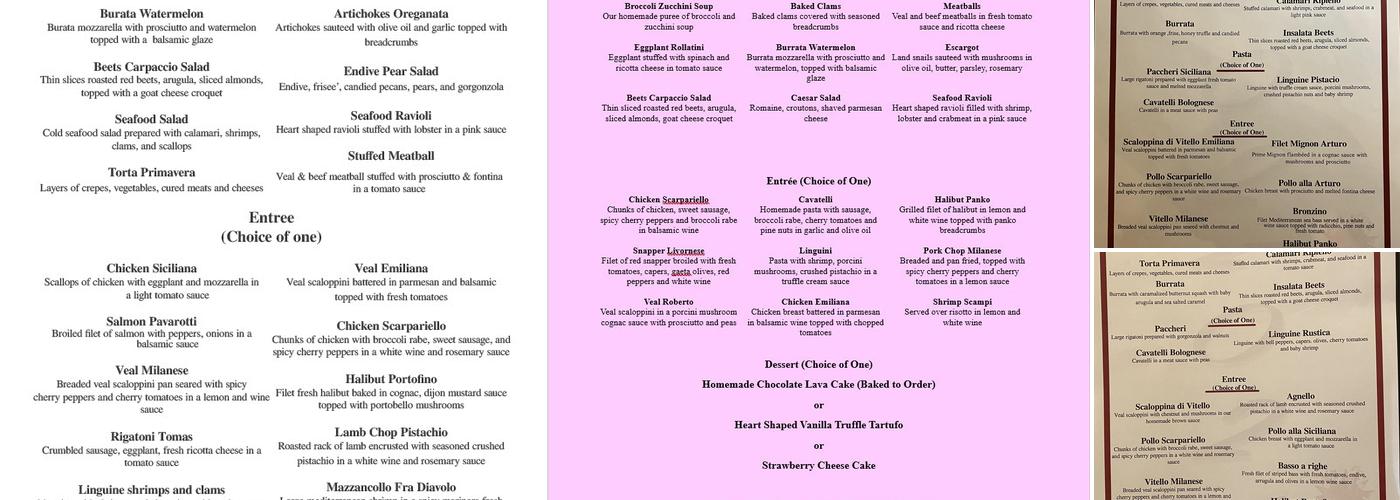 Stresa Restaurant Menu