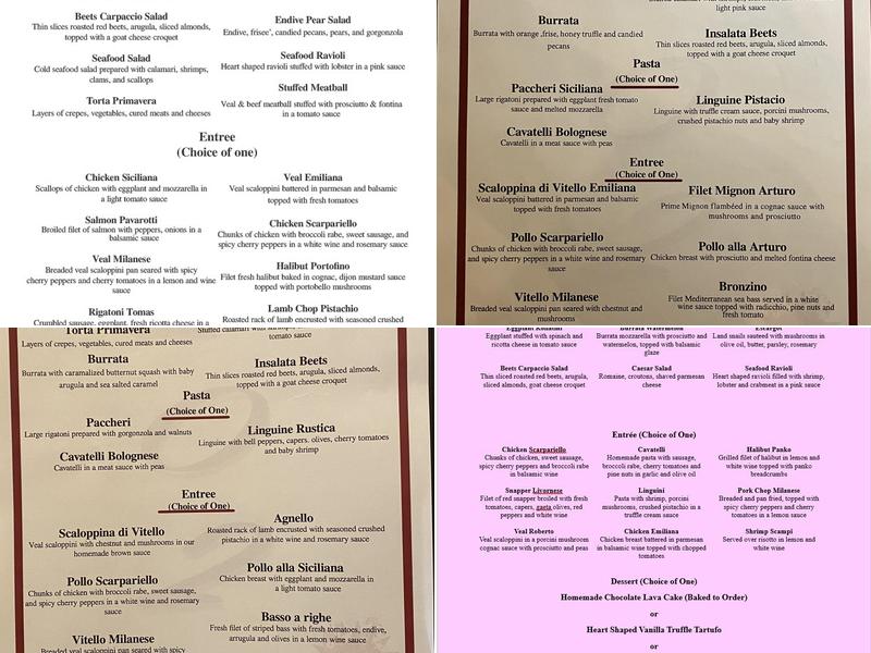 Stresa Restaurant Menu