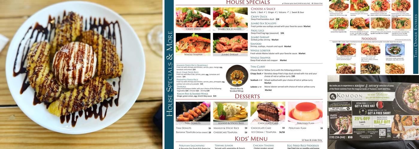 Komoon Thai Sushi & Ceviche - Pine Ridge Rd. Naples Menu