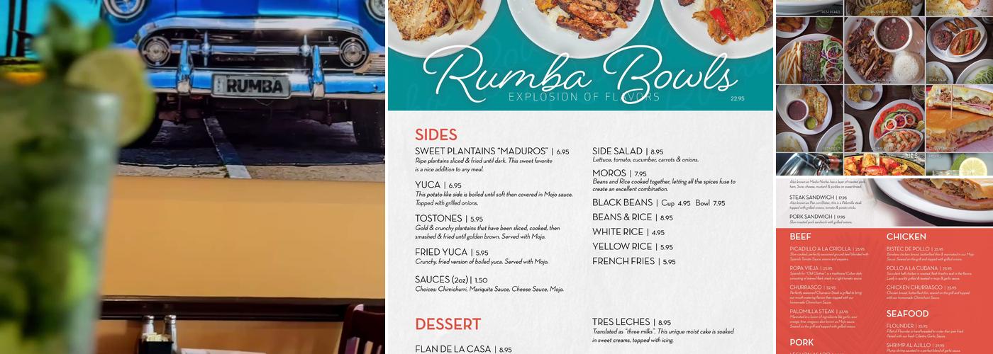 Rumba Cuban Cafe Menu