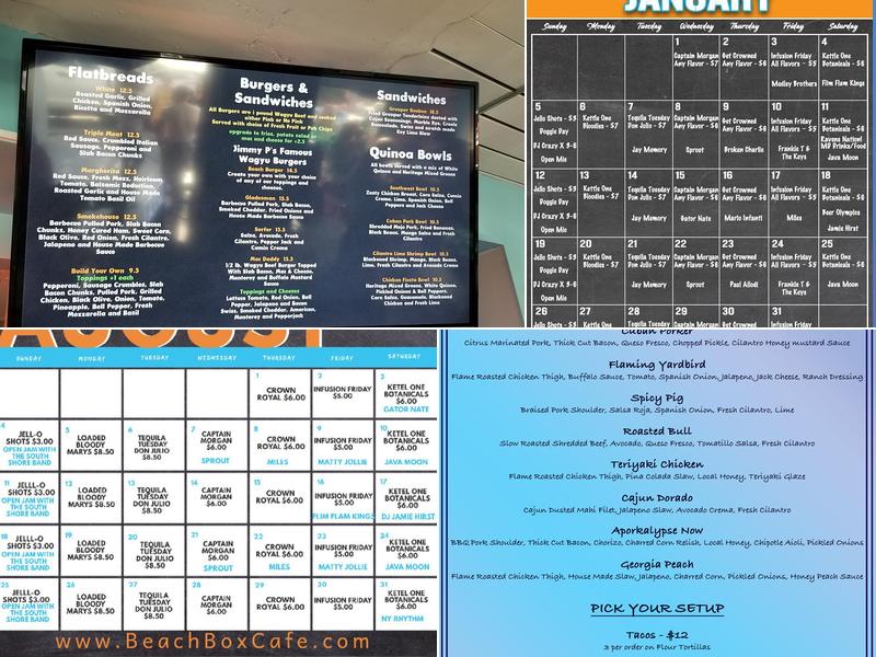 Beach Box Cafe Menu