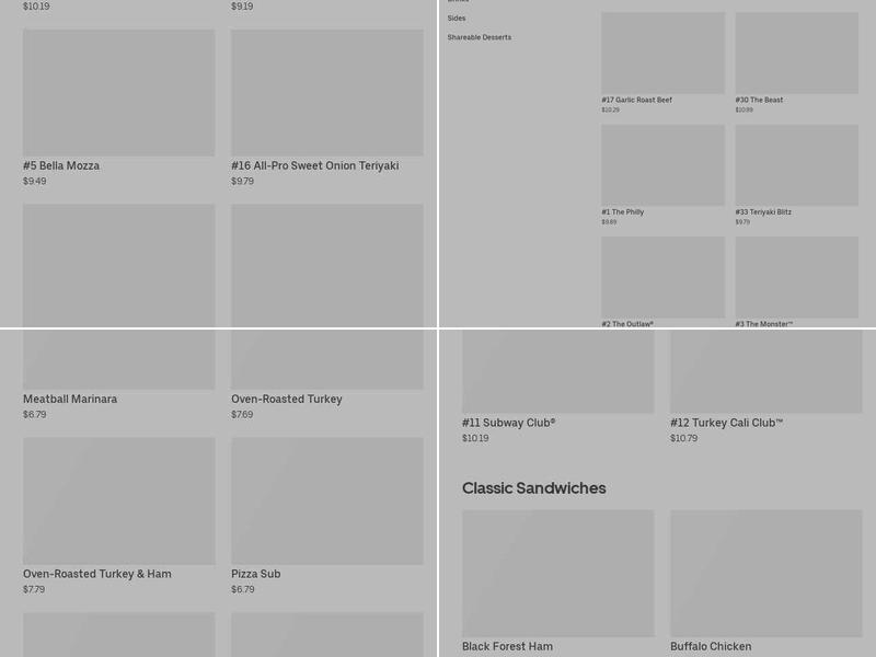 Subway Menu