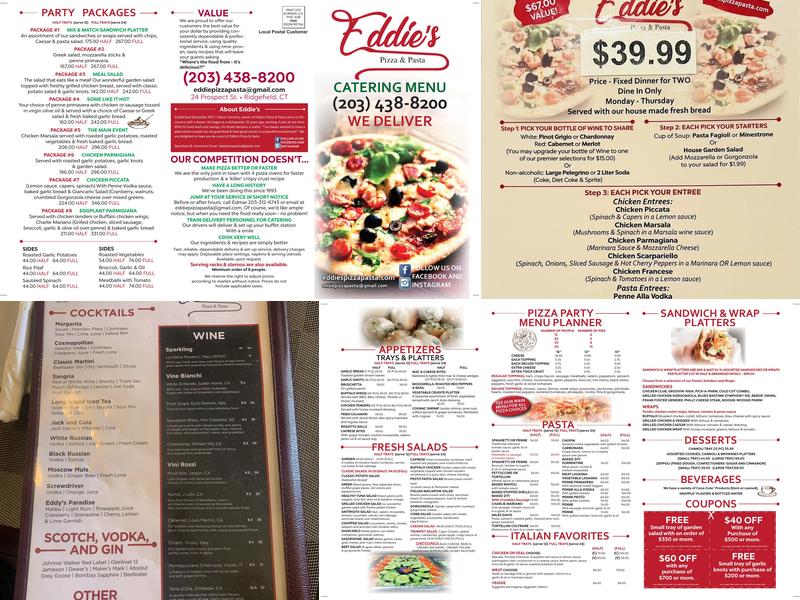 Eddie’s Pizza & Pasta Menu