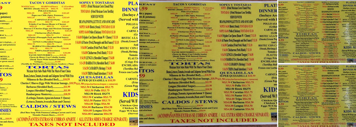 Taqueria La Cabana Menu