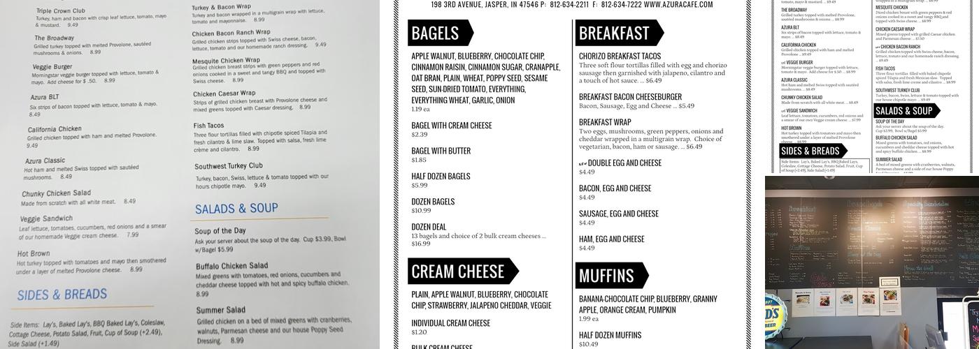 Azura Grill & Cafe Menu