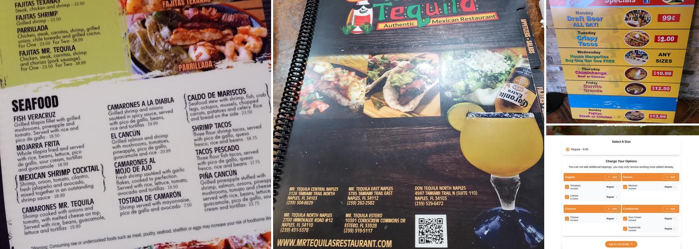Mr. Tequila Mexican Restaurant Menu