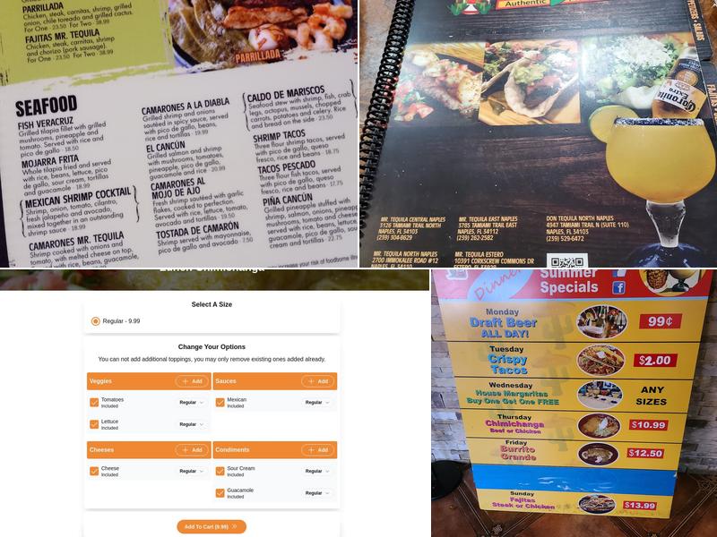 Mr. Tequila Mexican Restaurant Menu