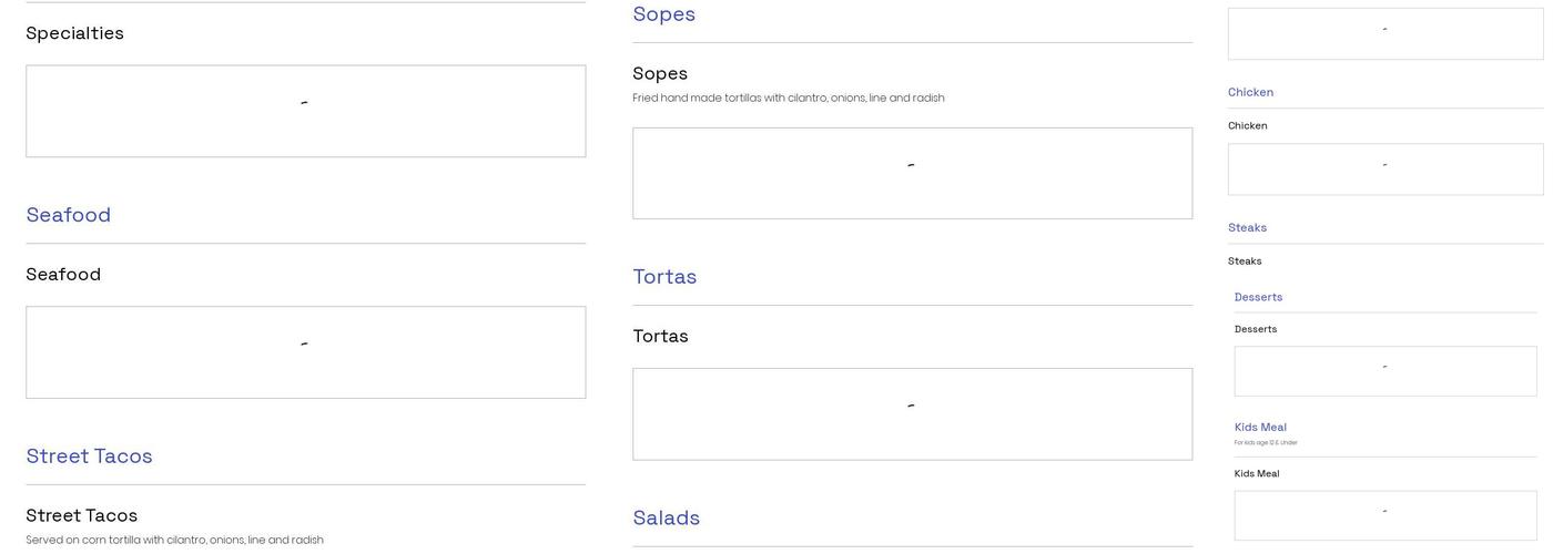 Miranda's Restaurant Menu