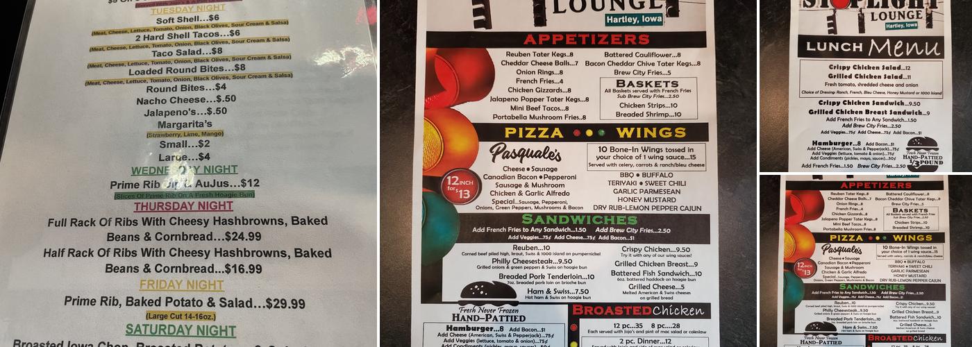 Stoplight Lounge Inc Menu