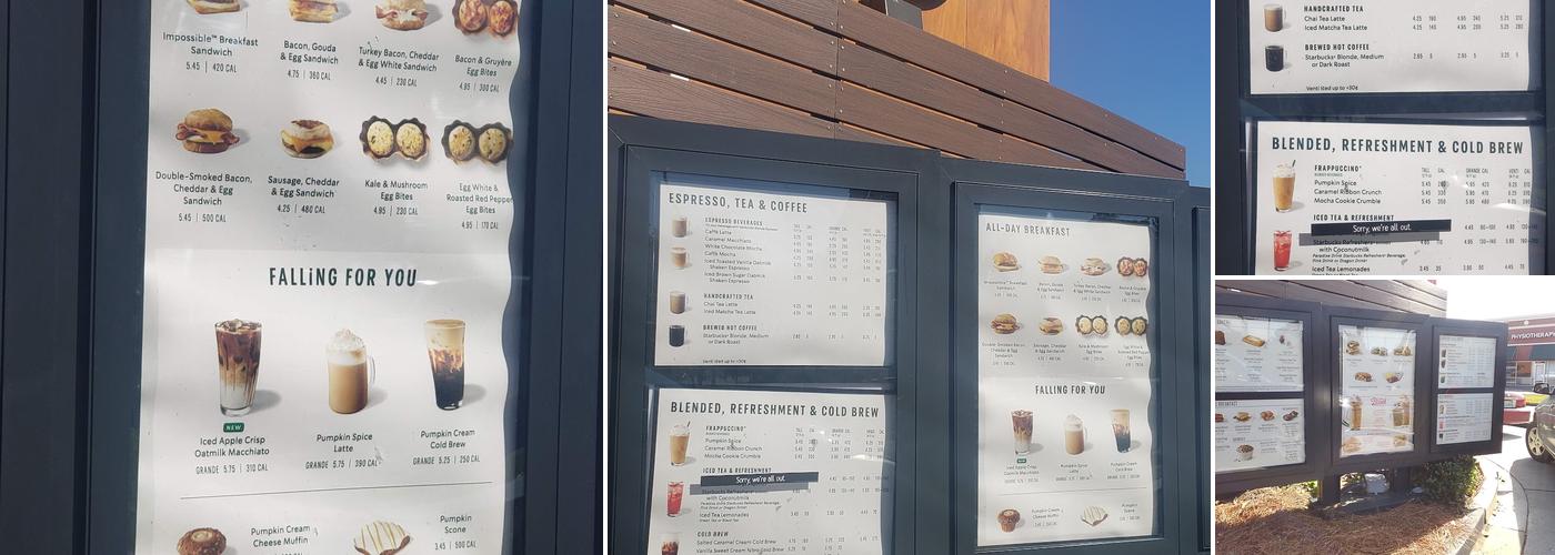 Starbucks Menu