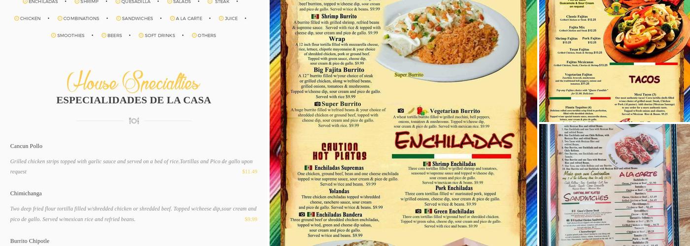 Monterrey Mexican Restaurant Menu