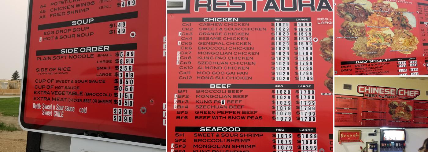 Chinese Chef Menu