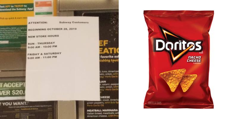 Subway Menu