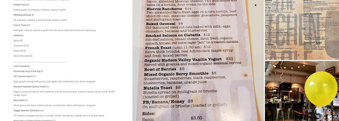 The Kitchen Table Menu