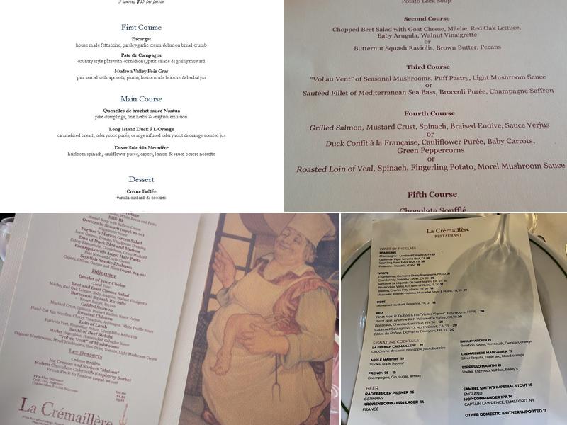 La Crémaillère Menu