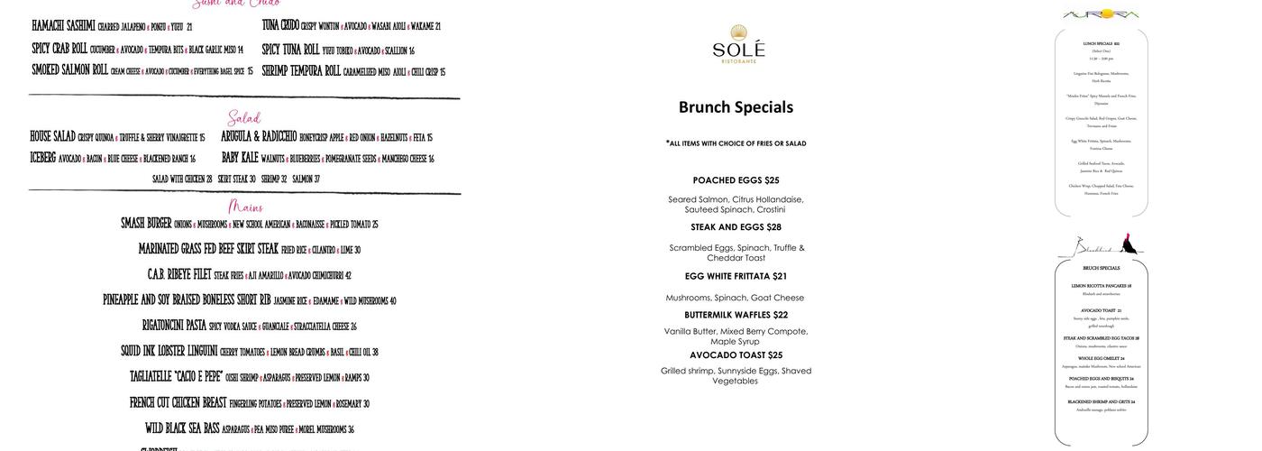 Sole Menu