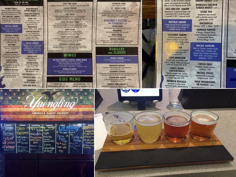 Blue Monkey Bar & Grill Menu