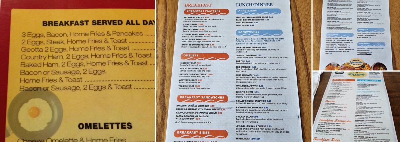 Welch's Riverside Restaurant Menu